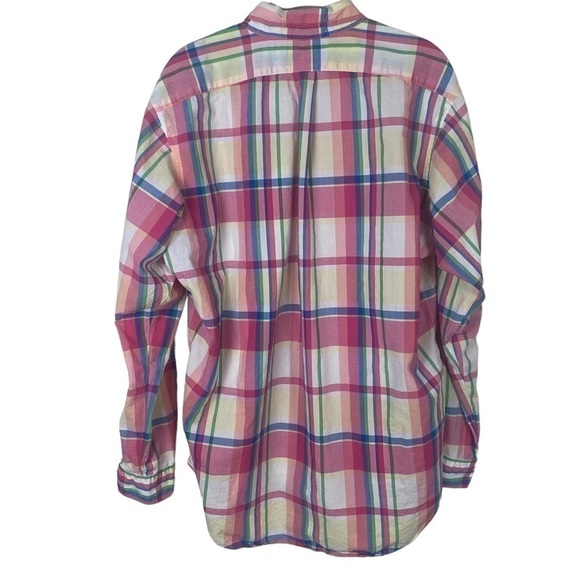 Ralph Lauren Plaid men’s button up shirt size large pastel colors preppy - Picture 3 of 12